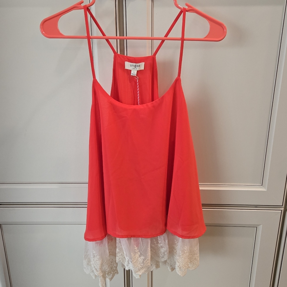 NWT Umgee Tank Top Size S Tomato Red - Picture 3 of 9